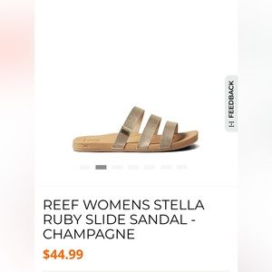 NWT Reef Stella Ruby champagne metallic sandals.  Size 6